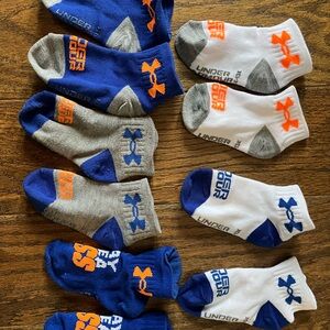 SALE 3/$15!! Under Armour Kids Socks - Blue, Gray, White with grips! Never worn